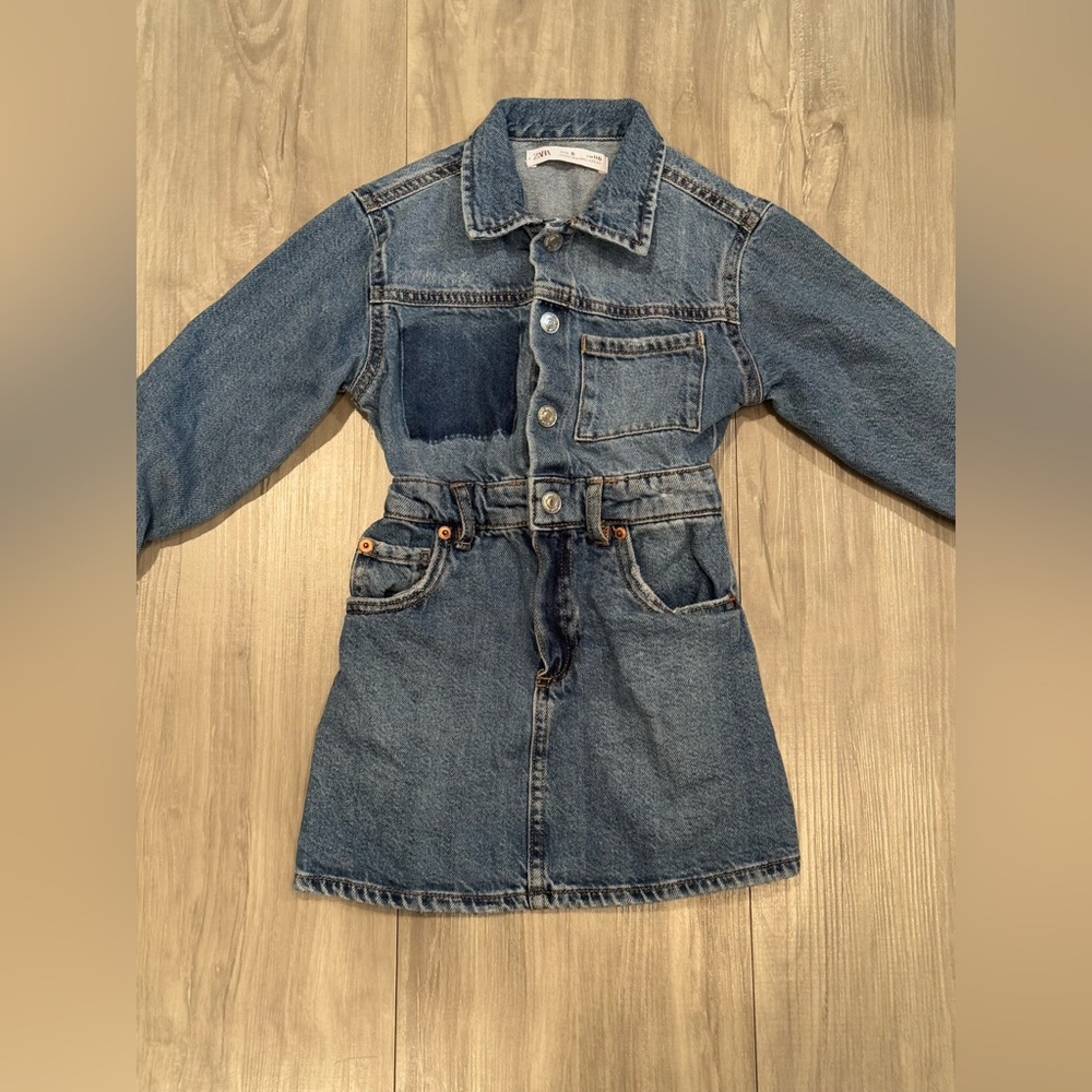 Zara Girls Denim Dress - Picture 5 of 7